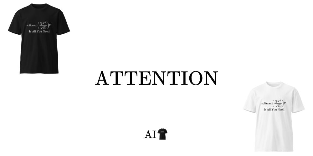 The Attention Collection at the AI shirt shop.