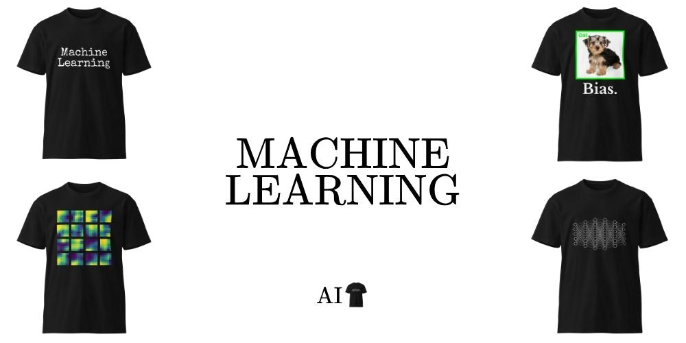 Machine learning collection at the AI shirt shop.