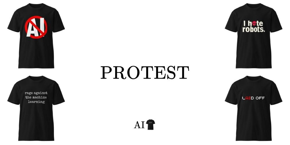 The Protest Collection at the AI shirt shop.