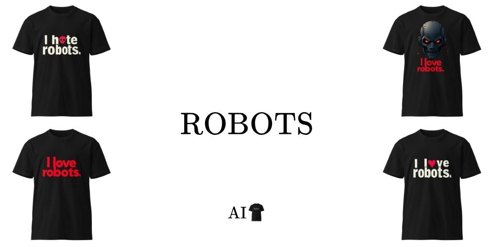 Robots Collection at the AI shirt shop.