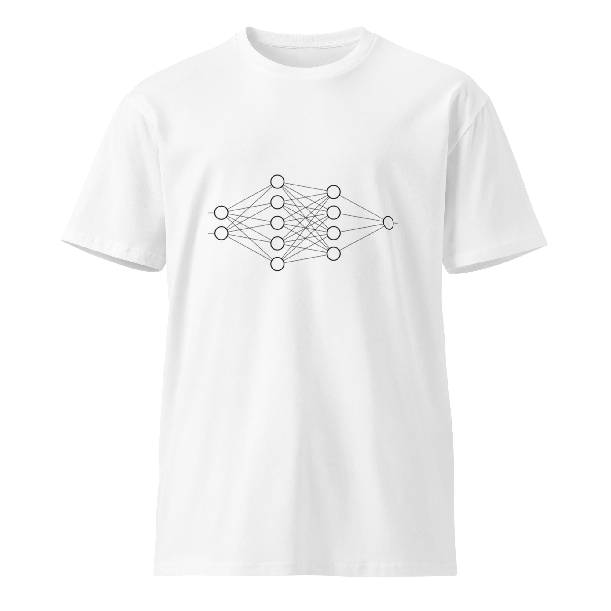 Image of the 2 - 5 - 4 - 1 Neural Network T-Shirt.