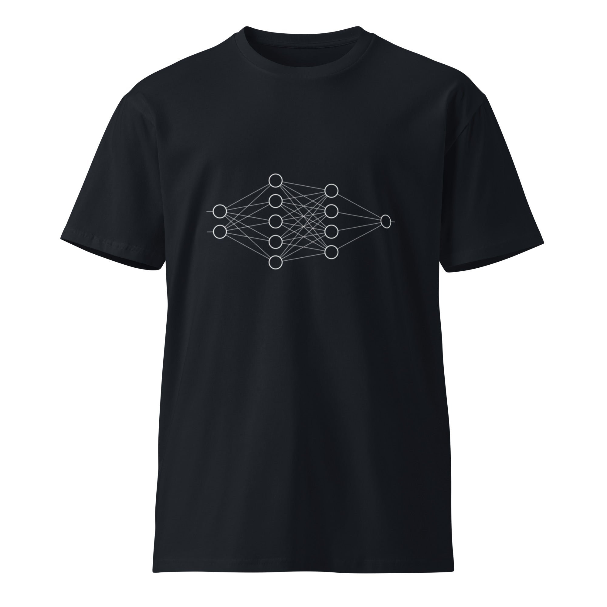 Image of the 2 - 5 - 4 - 1 Neural Network T-Shirt.