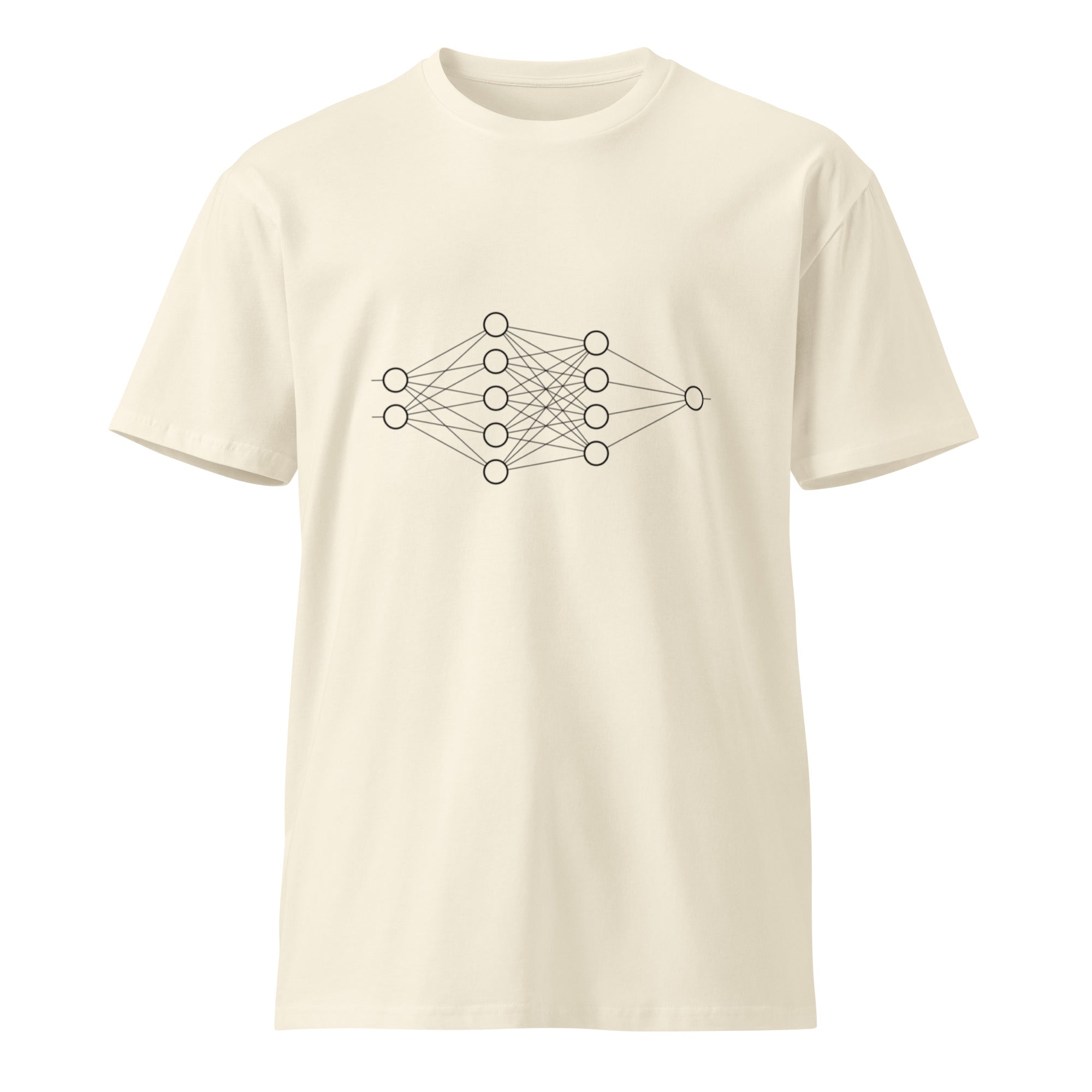 Image of the 2 - 5 - 4 - 1 Neural Network T-Shirt.