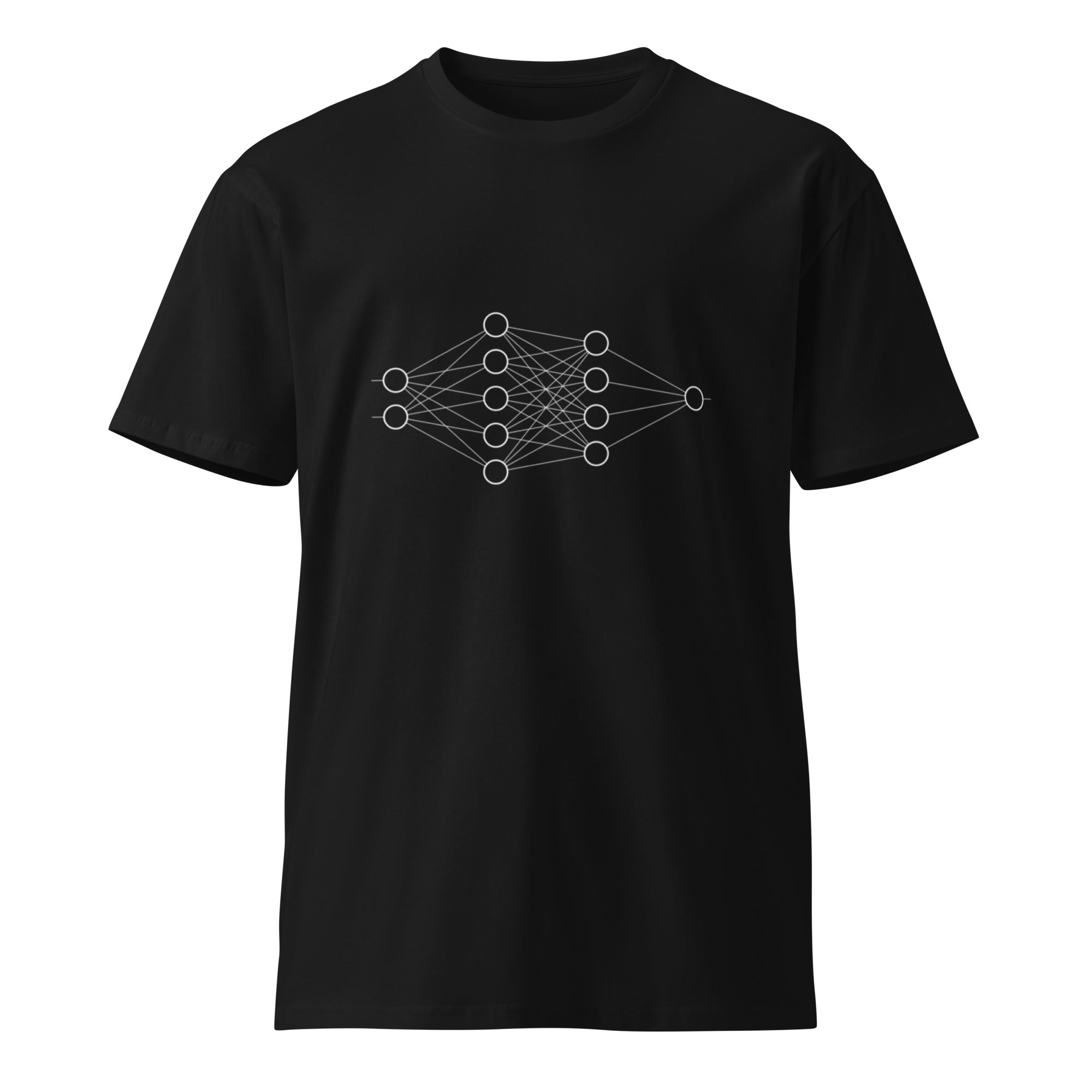 Image of the 2 - 5 - 4 - 1 Neural Network T-Shirt.