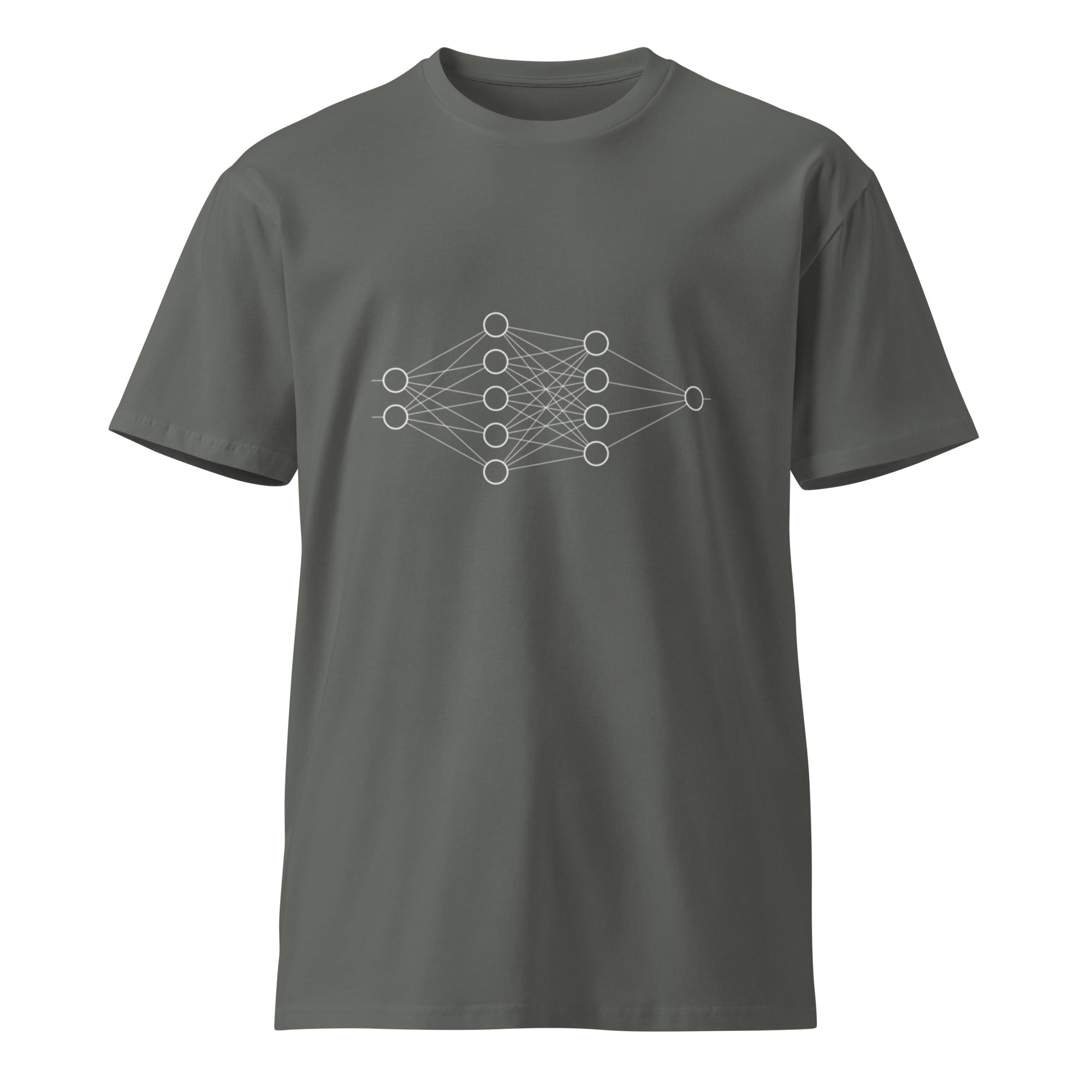 Image of the 2 - 5 - 4 - 1 Neural Network T-Shirt.