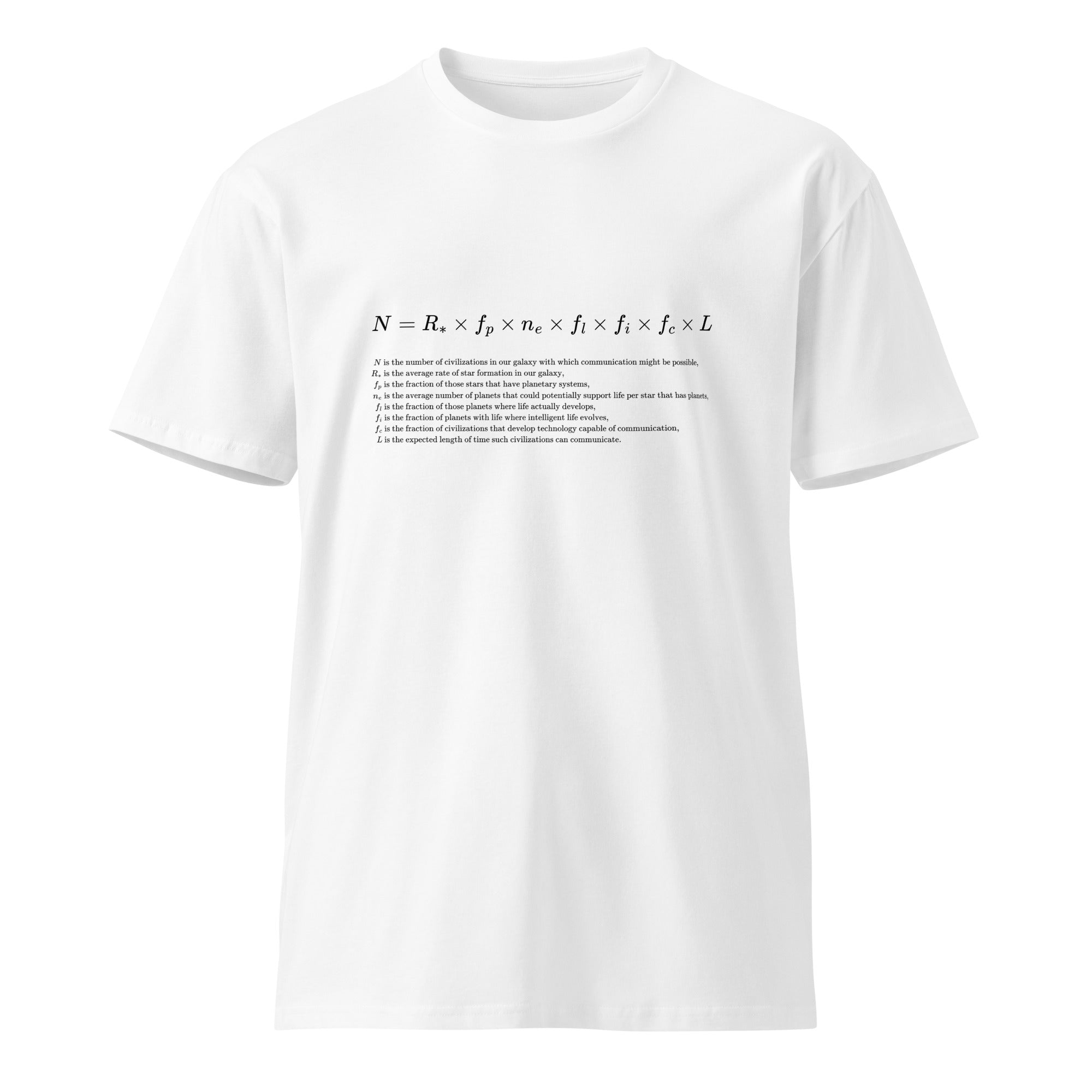 Image of the Drake Equation Explained T-Shirt.