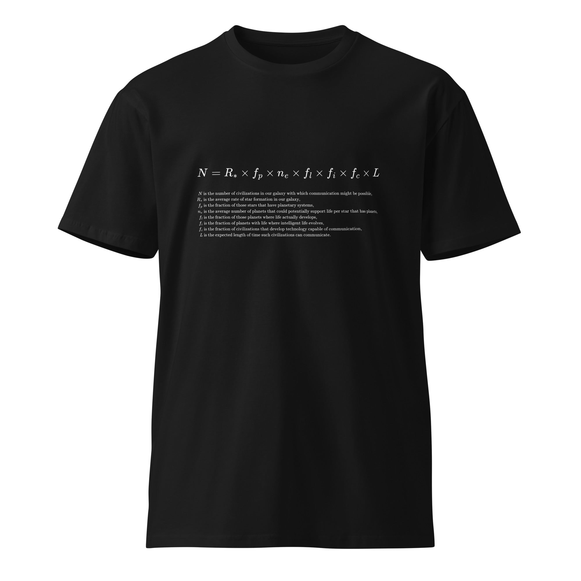 Image of the Drake Equation Explained T-Shirt.