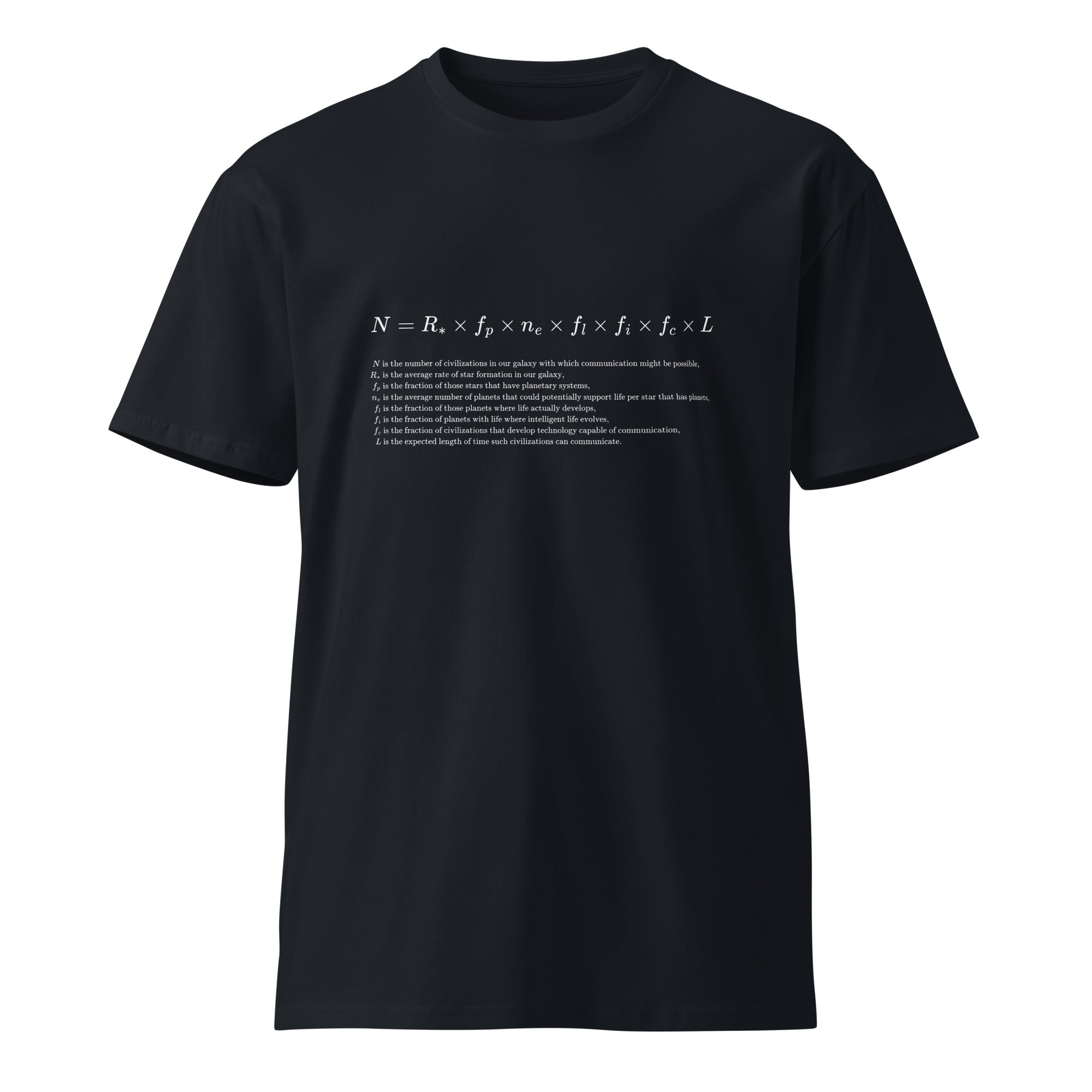 Image of the Drake Equation Explained T-Shirt.