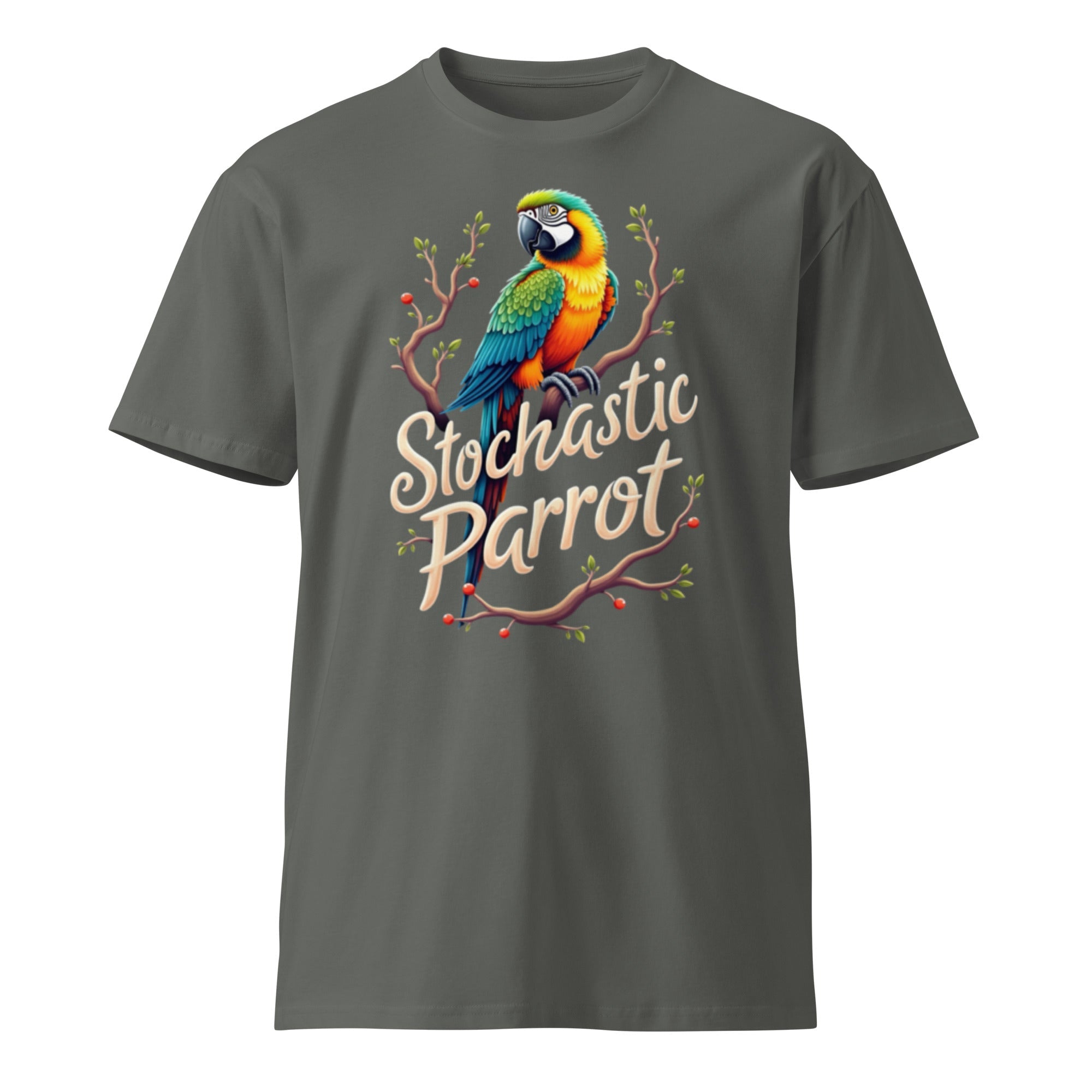 Image of the Stochastic Parrot T-Shirt.