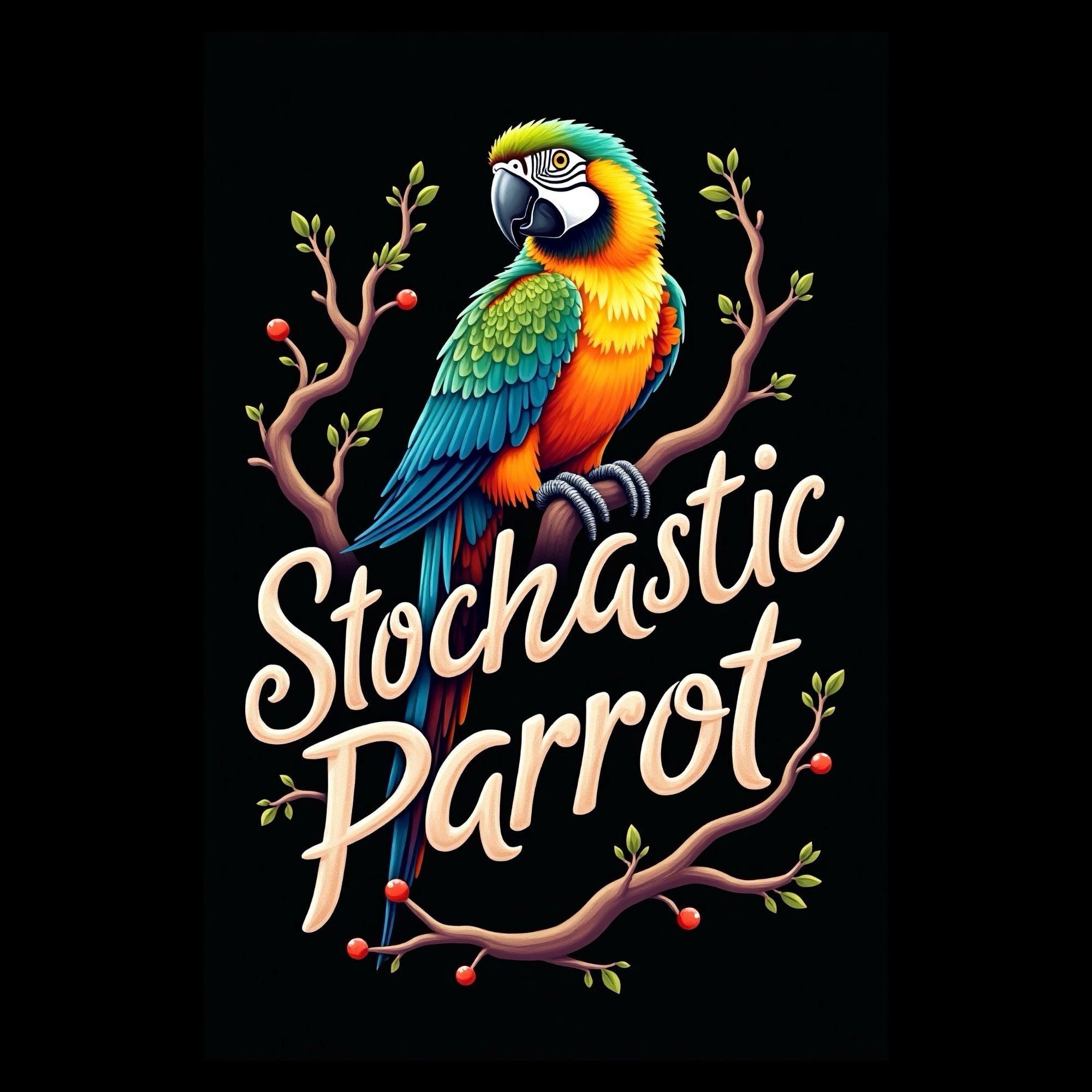 Image of the Stochastic Parrot T-Shirt.