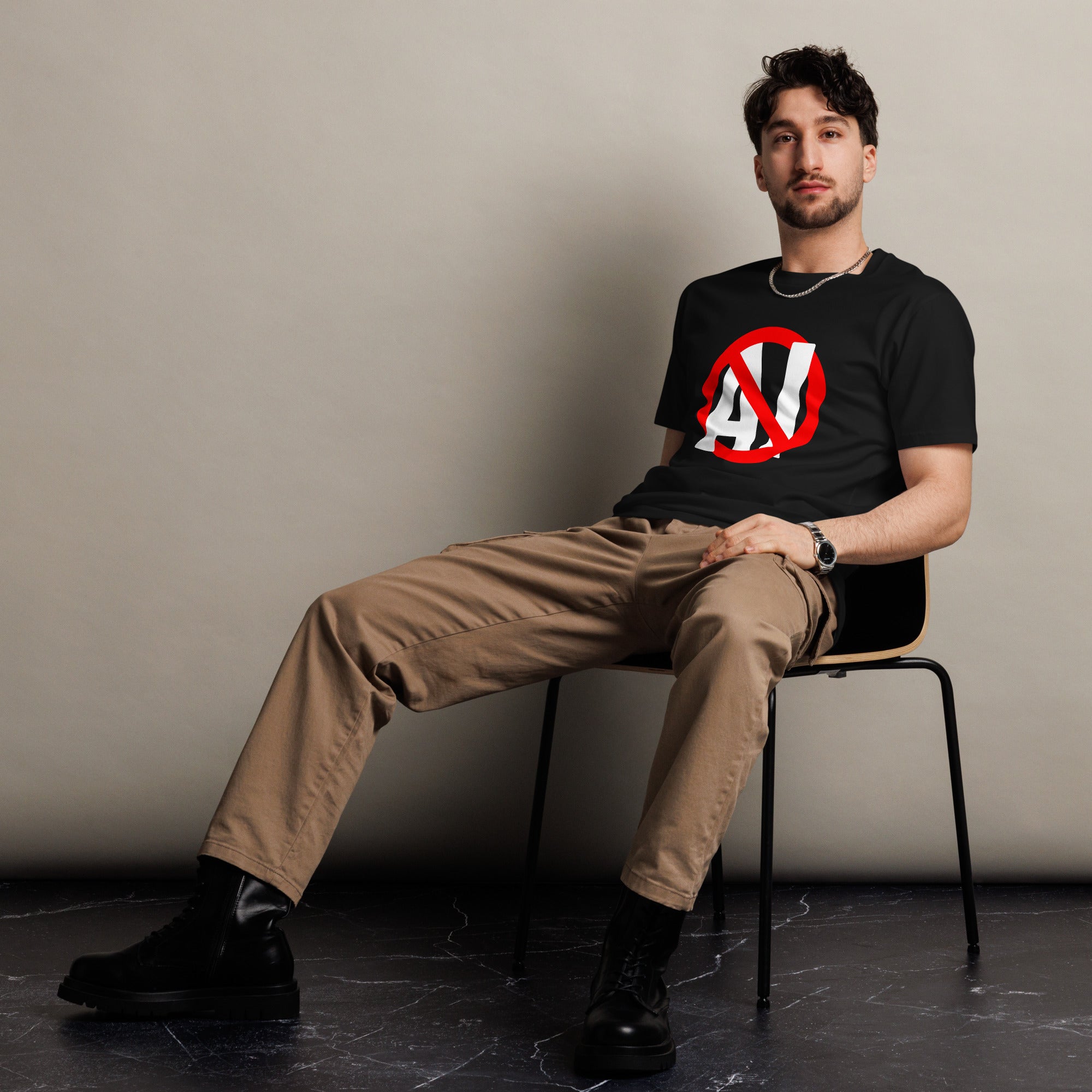 Image of the Stop AI T-Shirt.