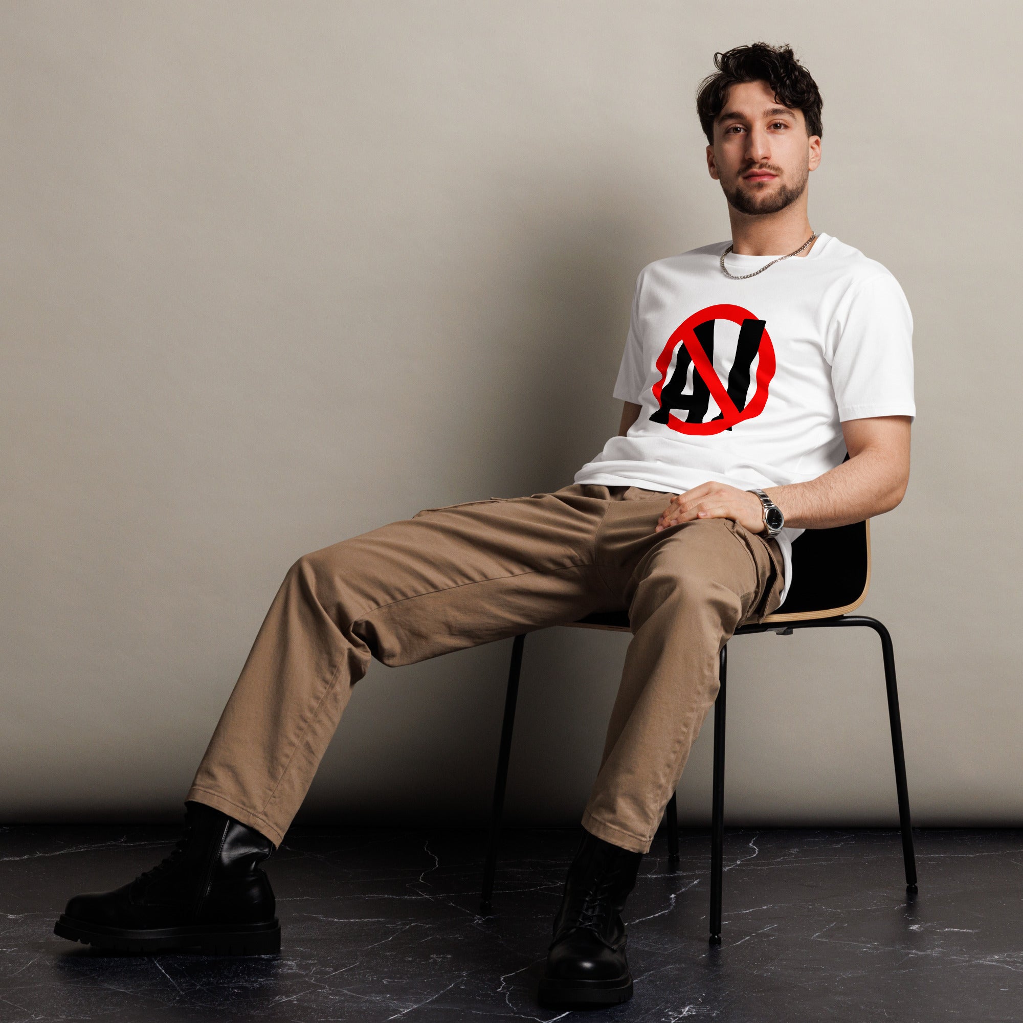 Image of the Stop AI T-Shirt.
